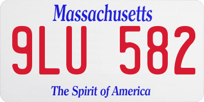 MA license plate 9LU582
