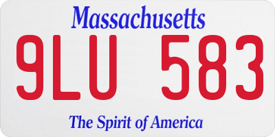 MA license plate 9LU583