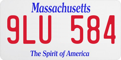MA license plate 9LU584