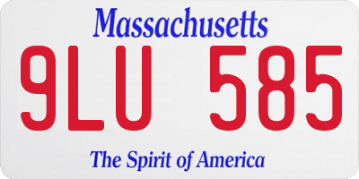 MA license plate 9LU585