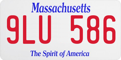 MA license plate 9LU586
