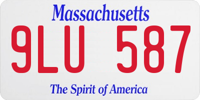 MA license plate 9LU587