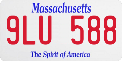 MA license plate 9LU588