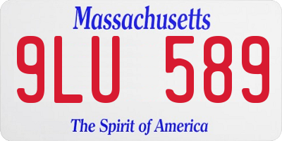 MA license plate 9LU589