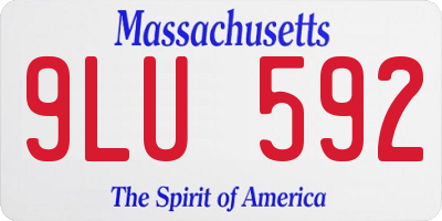 MA license plate 9LU592