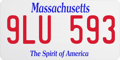 MA license plate 9LU593