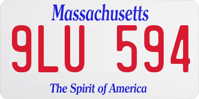 MA license plate 9LU594