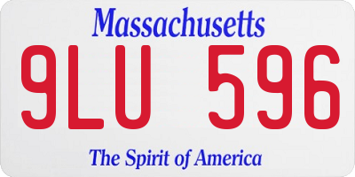 MA license plate 9LU596