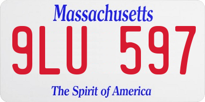 MA license plate 9LU597