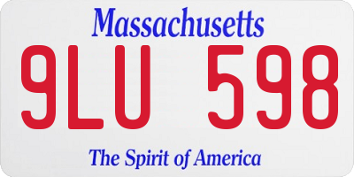 MA license plate 9LU598