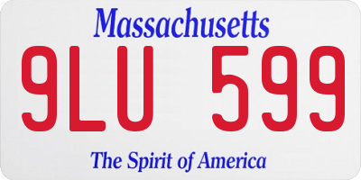 MA license plate 9LU599