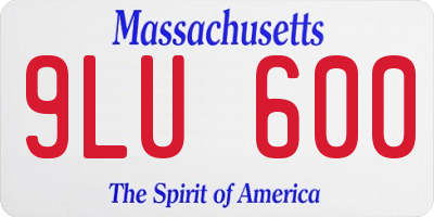 MA license plate 9LU600