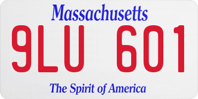 MA license plate 9LU601