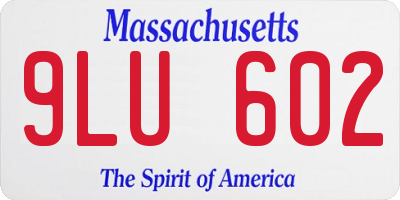 MA license plate 9LU602