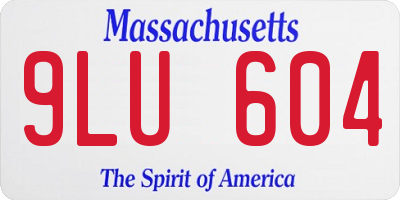 MA license plate 9LU604