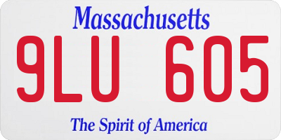 MA license plate 9LU605
