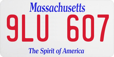 MA license plate 9LU607