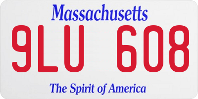 MA license plate 9LU608