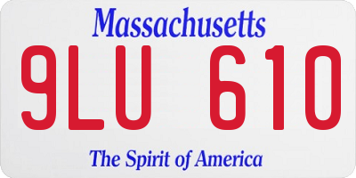 MA license plate 9LU610