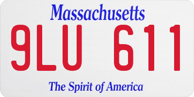 MA license plate 9LU611