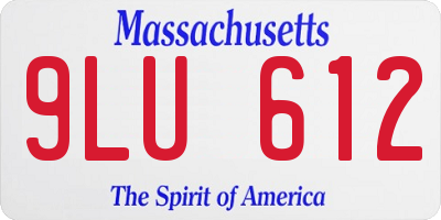 MA license plate 9LU612