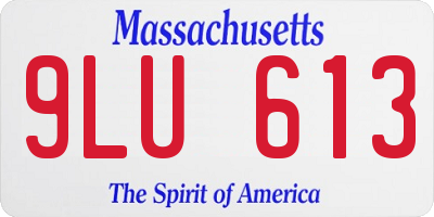 MA license plate 9LU613