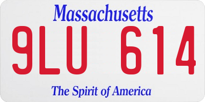 MA license plate 9LU614