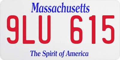 MA license plate 9LU615