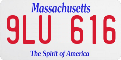 MA license plate 9LU616
