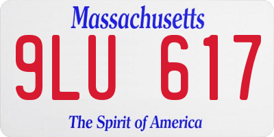 MA license plate 9LU617