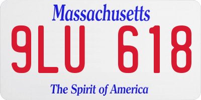 MA license plate 9LU618