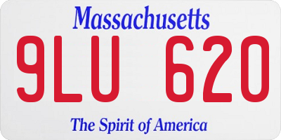 MA license plate 9LU620