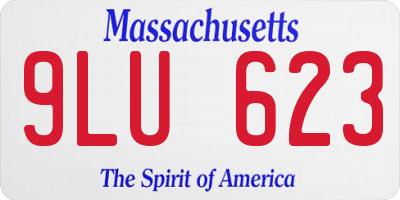 MA license plate 9LU623