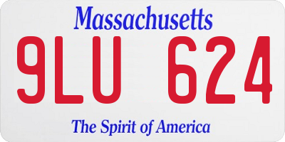 MA license plate 9LU624