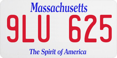 MA license plate 9LU625