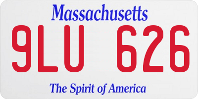 MA license plate 9LU626