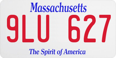 MA license plate 9LU627