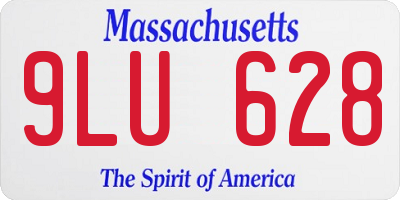 MA license plate 9LU628