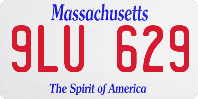 MA license plate 9LU629