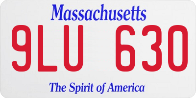 MA license plate 9LU630