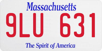 MA license plate 9LU631