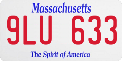 MA license plate 9LU633