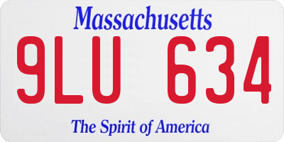 MA license plate 9LU634
