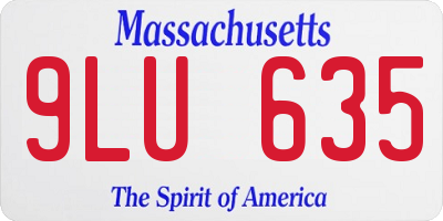 MA license plate 9LU635