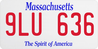 MA license plate 9LU636