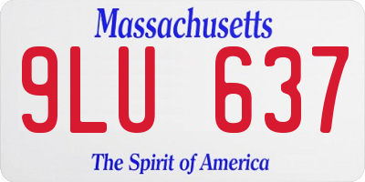 MA license plate 9LU637