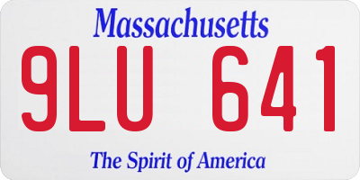 MA license plate 9LU641