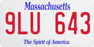 MA license plate 9LU643