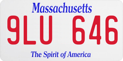 MA license plate 9LU646
