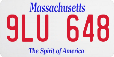 MA license plate 9LU648